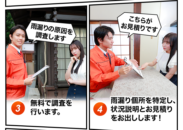 すぐに駆け付け～お見積りを提示するイメージ